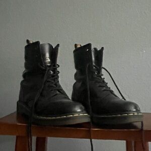 Dr. Martens Black Leather Combat Boots